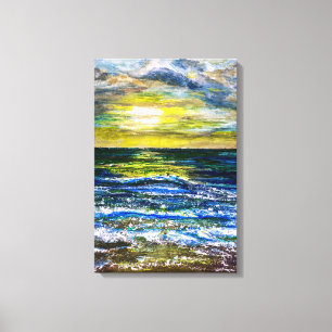 Canvasprint - Zonsondergang Zeezicht Stemmingen Canvas Afdruk