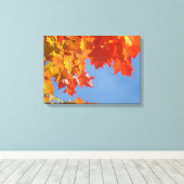Canvasprinten Oranje Herfst Bladeren Canvas Afdruk (Insitu (Houten vloer))