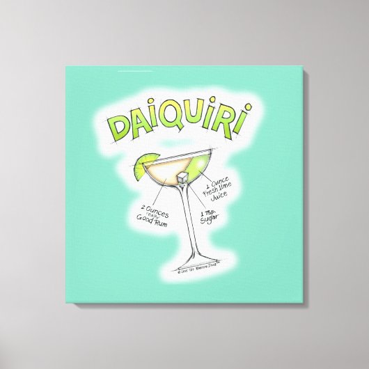 CANVASPRINTS - DAIQUIRI RECEPT COCKTAILKUNST CANVAS AFDRUK (Voorkant)
