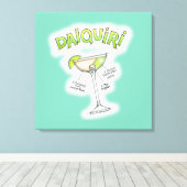 CANVASPRINTS - DAIQUIRI RECEPT COCKTAILKUNST CANVAS AFDRUK (Insitu (Houten vloer))
