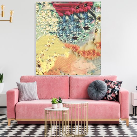 Canvastavla Sarah Rubellite  Canvas Afdruk (Insitu (Woonkamer))
