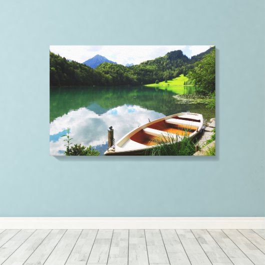 Canvastryck — Roddbåt Canvas Afdruk (Insitu (Houten vloer))