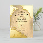 Cany Cane Christmas Holiday Gold Texture Folie Uitnodiging (Staand Voorkant)