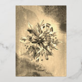 Cany Cane Christmas Holiday Gold Texture Folie Uitnodiging (Achterkant)