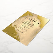 Cany Cane Christmas Holiday Gold Texture Folie Uitnodiging (Gedraaid)