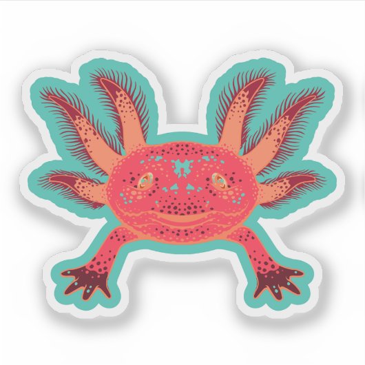 Cany Shop Pastel Schattigee Axolotl Vinyl Stickers (Voorkant)