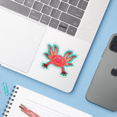 Cany Shop Pastel Schattigee Axolotl Vinyl Stickers (Laptop met iPhone)
