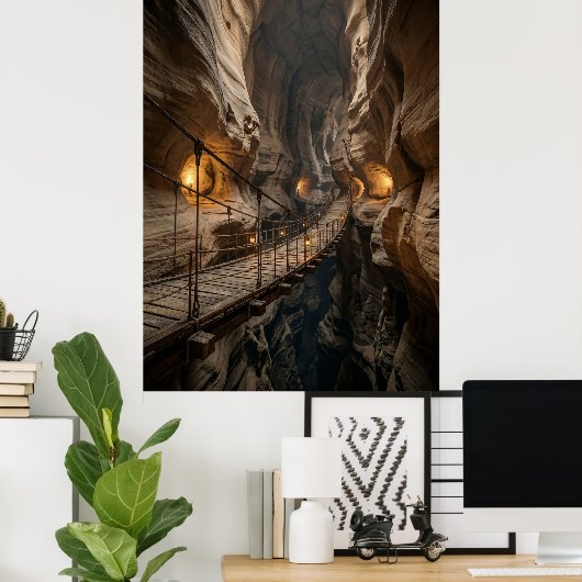 Canyon Bridge Cave Adventure Path Poster (Thuiskantoor)