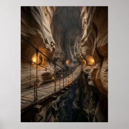 Canyon Bridge Cave Adventure Path Poster