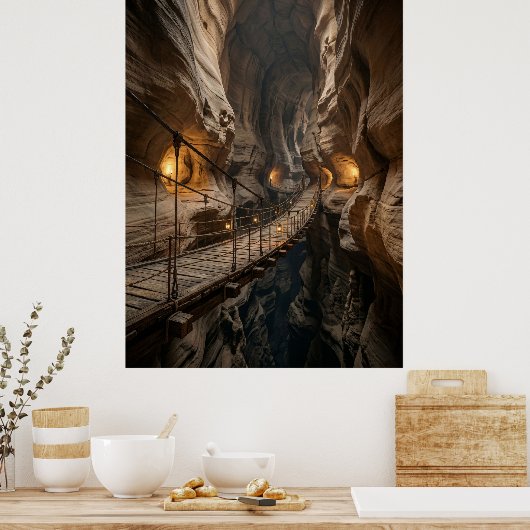 Canyon Bridge Cave Adventure Path Poster (Keuken)