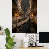 Canyon Brug Grot Avonturen Pad Poster (Thuiskantoor)