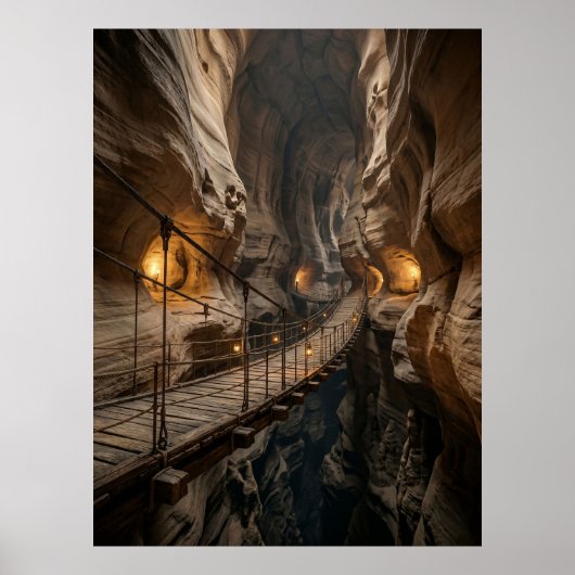 Canyon Brug Grot Avonturen Pad Poster (Voorkant)
