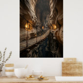 Canyon Brug Grot Avonturen Pad Poster (Keuken)
