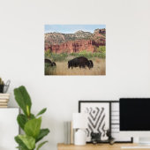 Canyon Buffalo Art Print -24x20 - andere formaten (Thuiskantoor)