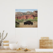 Canyon Buffalo Art Print -24x20 - andere formaten (Keuken)