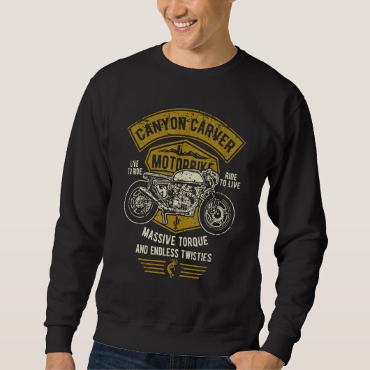 Canyon Carver Vintage Motorcycle Retro Distressed  Trui (Voorkant)