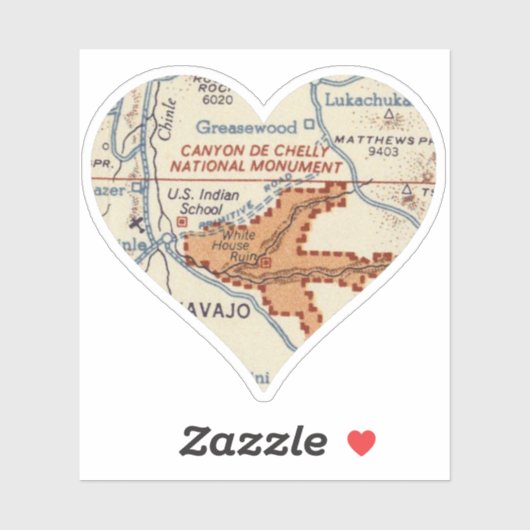 Canyon DE Chelly  kaart Sticker (Vel)