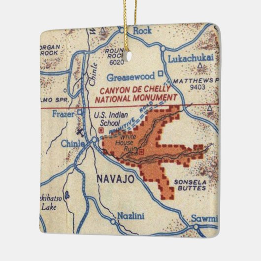 Canyon de Chelly Map Keramisch Ornament (Links)