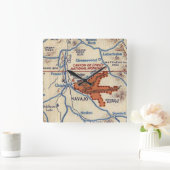 Canyon de Chelly Map Vierkante Klok (Huis)