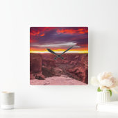 Canyon de Chelly, sunset, Arizona Vierkante Klok (Huis)