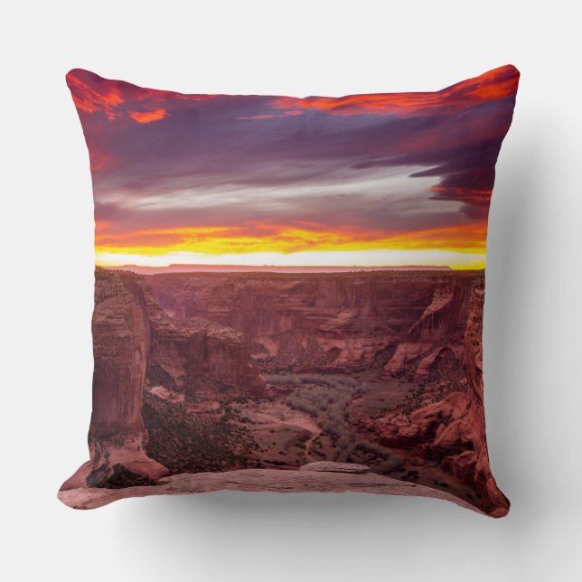 Canyon de Chelly, zonsondergang, Arizona Kussen (Voorkant)