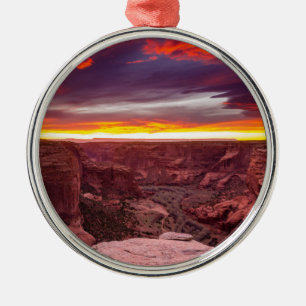 Canyon de Chelly, zonsondergang, Arizona Metalen Ornament