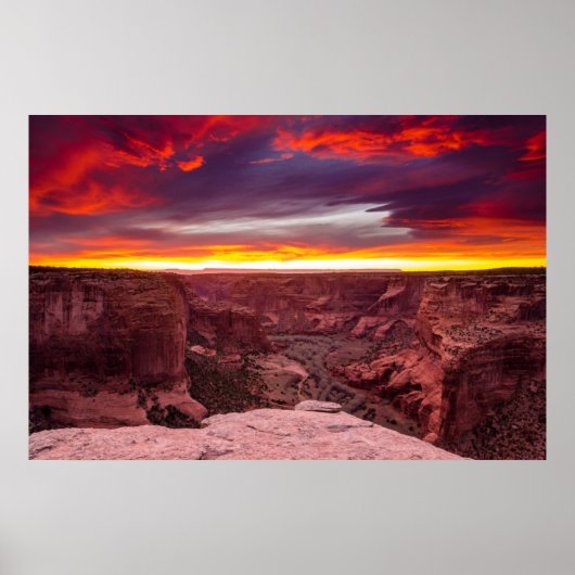 Canyon de Chelly, zonsondergang, Arizona Poster (Voorkant)