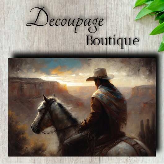 Canyon Horseman Decoupage Tissuepapier