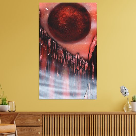 Canyon in Crimson Canvas Afdruk (Insitu (Woonkamer))