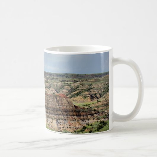 Canyon in de badlands van North Dakota Koffiemok (Rechts)