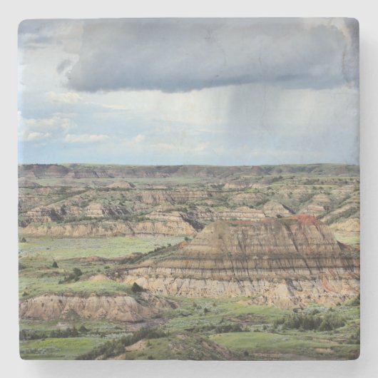 Canyon in de badlands van North Dakota Stenen Onderzetter (Voorkant)