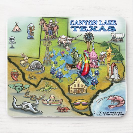 Canyon Lake TEXAS Map Muismat (Voorkant)