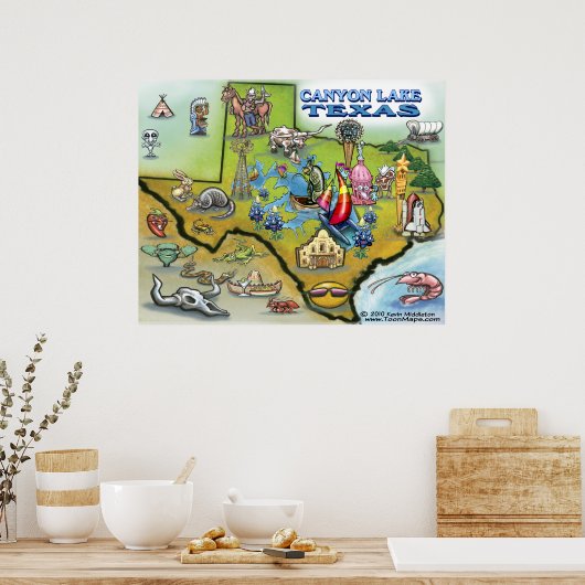 Canyon Lake TEXAS Map Poster (Keuken)