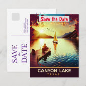 Canyon Lake, Texas, Reizen Briefkaart, Save The Date (Voorkant / Achterkant)