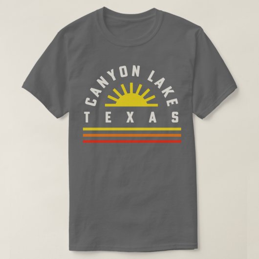Canyon Lake Texas Retro  Stripes Sunset T-shirt (Design voorkant)