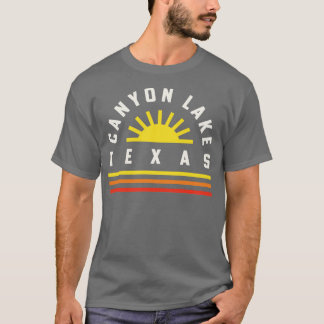 Canyon Lake Texas Retro  Stripes Sunset T-shirt