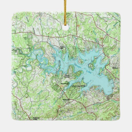 Canyon Lake TX Topo Map Keramisch Ornament (Achterkant)