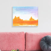 Canyon Landscape Oranje blauw Abstract schilderkun Canvas Afdruk (Insitu (Woonkamer))