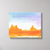 Canyon Landscape Oranje blauw Abstract schilderkun Canvas Afdruk (Voorkant)
