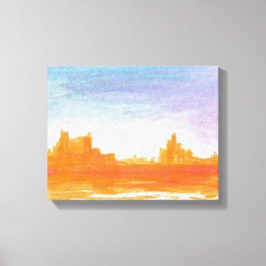 Canyon Landscape Oranje blauw Abstract schilderkun Canvas Afdruk (Voorkant)