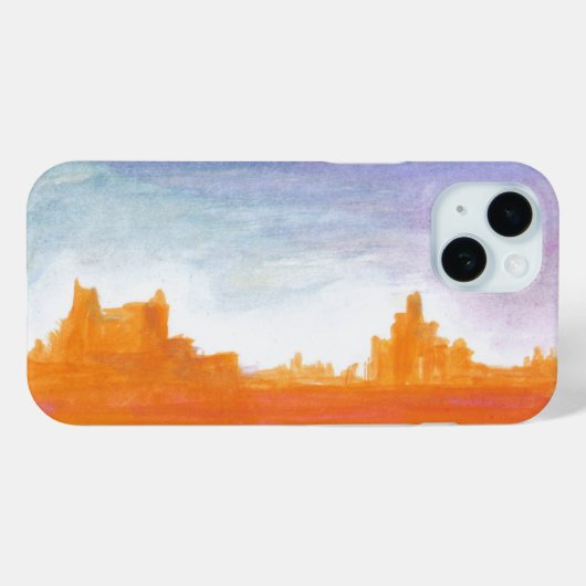 Canyon Landscape Oranje blauw Abstract schilderkun Case-Mate iPhone Case (Achterkant (horizontaal))