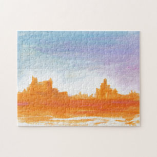 Canyon Landscape Oranje blauw Abstract schilderkun Legpuzzel