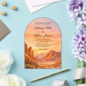 Canyon Mountain Desert Landscape Wedding  Acryl Uitnodigingen (Insitu (Huwelijk))