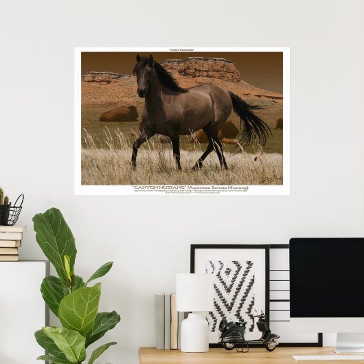 CANYON MUSTANG Horse Conservation Art Print (Thuiskantoor)