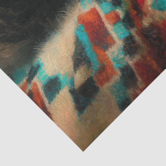 Canyon Night Black Wolf Portrait Tissuepapier (Detail)