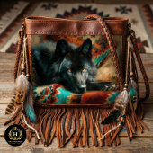 Canyon Night Black Wolf Portrait Tissuepapier