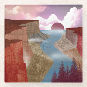 Canyon Ocean Landscape Glazen Onderzetter