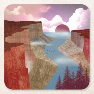 Canyon Ocean Landscape Kartonnen Onderzetters