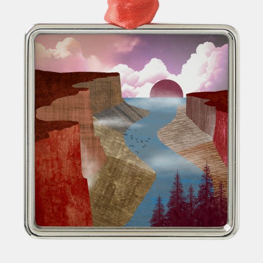 Canyon Ocean Landscape Metalen Ornament (Voorkant)