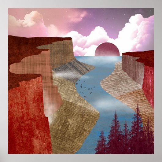 Canyon Ocean Landscape Poster (Voorkant)
